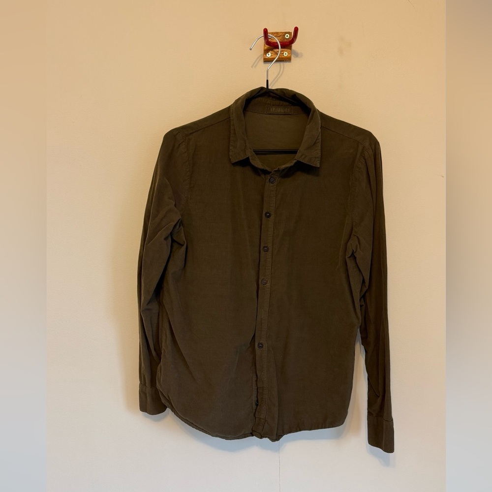 CP Shades Olive Green Long-Sleeve Button-Down Shirt - XS